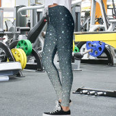 Dunkles Azur-Grau Glitzer-Gradient-Muster Leggings