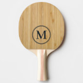 Dunkles Bambus-Monogramm Tischtennis Schläger (Vorderseite)