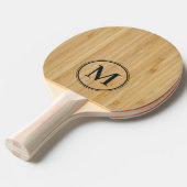 Dunkles Bambus-Monogramm Tischtennis Schläger (Vorderseite)