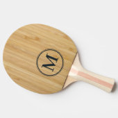 Dunkles Bambus-Monogramm Tischtennis Schläger (Seitenansicht)