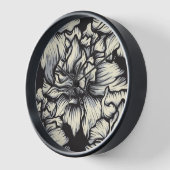 Dunkles Barock-Blumenmuster Uhr (Winkel)