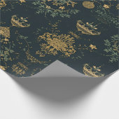 Dunkles Barock-Gold-Ornament-Geschenkpapier Geschenkpapier (Ecke)