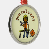 Dunkles Baumädchen Silbernes Ornament (Rechts)