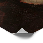 Dunkles Bay Pferd im Stall Poster (Ecke)