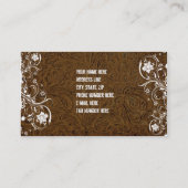 Dunkles bearbeitetes Leder Browns und Visitenkarte (Rückseite)