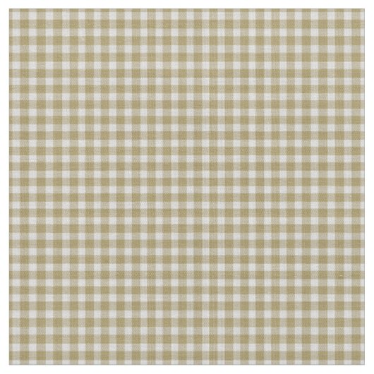 Dunkles Beige Kariertes Gingham Karo Stoff (Nahaufnahme)