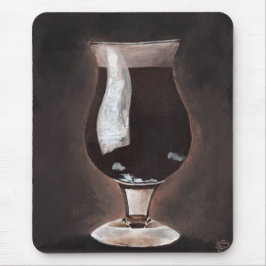 Dunkles Bier in Tulip Glass Porter Kunstmalerei Mousepad