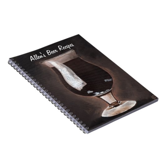 Dunkles Bier in Tulip Glass Porter Kunstmalerei Notizblock (Rechte Seite)