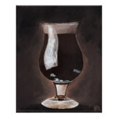 Dunkles Bier in Tulip Glass Porter Kunstmalerei Poster (Vorderseite)