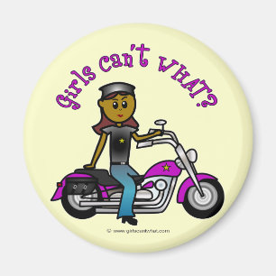 Dunkles Bikermädchen Magnet