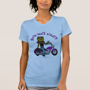 Dunkles Bikermädchen T-Shirt