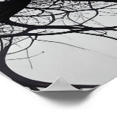 Dunkles Bio Roots Abstraktes Poster (Ecke)