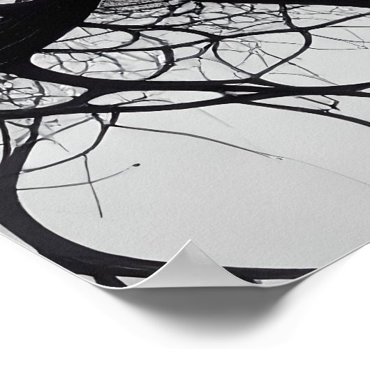 Dunkles Bio Roots Abstraktes Poster (Ecke)