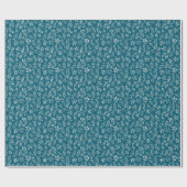 Dunkles Blau des botanischen Musters - Papierrolle Geschenkpapier (Flach)