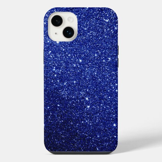 Dunkles Blau Glitter-Design iPhone Hülle (Rückseite)