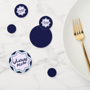 Dunkles Blau Islamisches Geometrisches Muster Konfetti