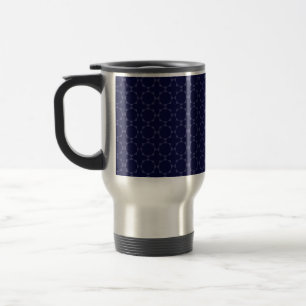 Dunkles Blau Islamisches Geometrisches Muster Reisebecher