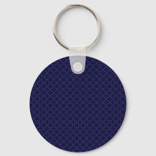 Dunkles Blau Islamisches Geometrisches Muster Schlüsselanhänger