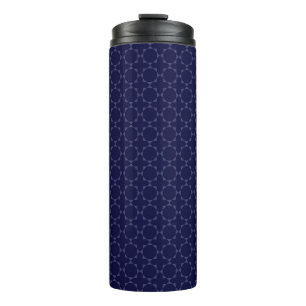 Dunkles Blau Islamisches Geometrisches Muster Thermosbecher