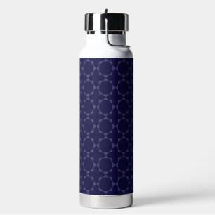 Dunkles Blau Islamisches Geometrisches Muster Trinkflasche