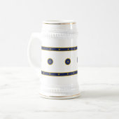 Dunkles Blau mit Gold Stars Bierglas (Vorderseite Links)