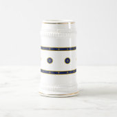 Dunkles Blau mit Gold Stars Bierglas (Mittel)