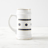 Dunkles Blau mit Gold Stars Bierglas (Links)