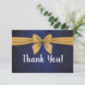 Dunkles Blau mit Goldbuw Dankeskarte (Stehend Vorderseite)