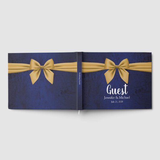 Dunkles Blau mit Goldbuw Gästebuch (Voll)