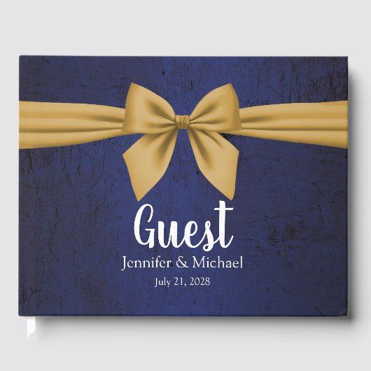 Dunkles Blau mit Goldbuw Gästebuch (Vorderseite)