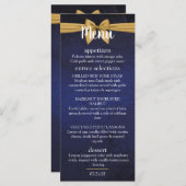 Dunkles Blau mit Goldbuw Menükarte (Vorne/Hinten)