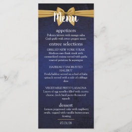 Dunkles Blau mit Goldbuw Menükarte