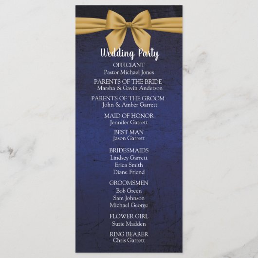 Dunkles Blau mit Goldbuw Programm (Rückseite)