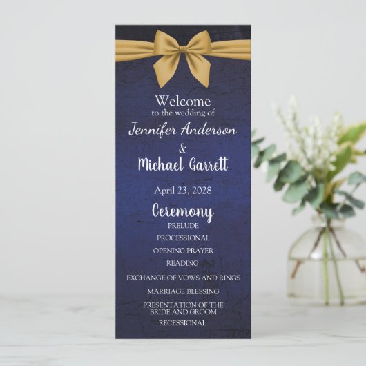 Dunkles Blau mit Goldbuw Programm (Stehend Vorderseite)