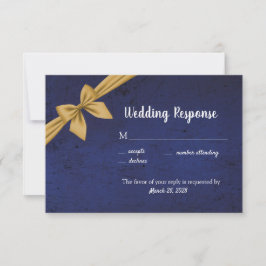 Dunkles Blau mit Goldbuw RSVP Karte