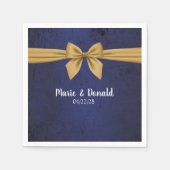 Dunkles Blau mit Goldbuw Serviette (Vorderseite)