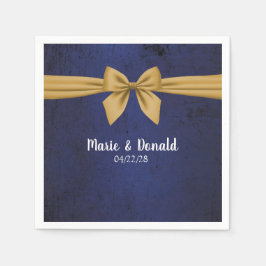 Dunkles Blau mit Goldbuw Serviette