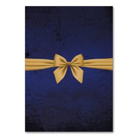 Dunkles Blau mit Goldbuw Tischnummer (Rückseite)