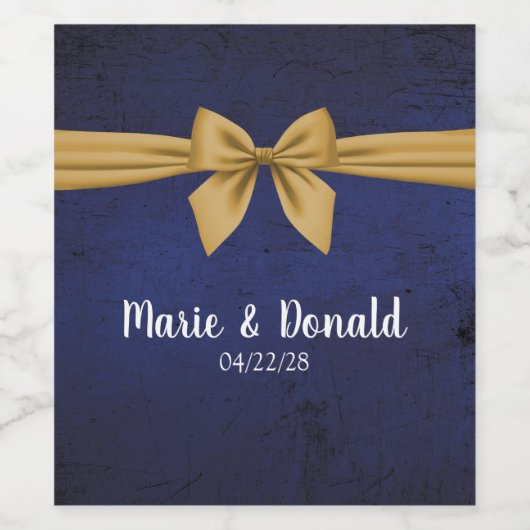 Dunkles Blau mit Goldbuw Weinetikett (Einzelnes Label)