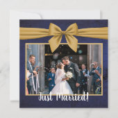 Dunkles Blau mit Goldhochzeit Feiertagskarte (Vorderseite)