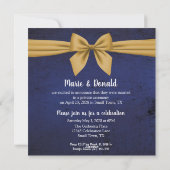 Dunkles Blau mit Goldhochzeit Feiertagskarte (Rückseite)