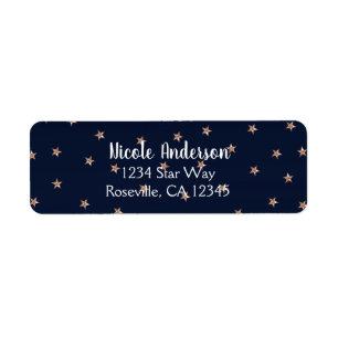 Dunkles Blau & Rose Gold Pink Glittery Sterne Star