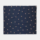 Dunkles Blau & Rose Gold Pink Glittery Sterne Star Fleecedecke (Vorderseite (Horizontal))