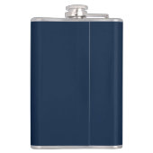 Dunkles Blau und Gold Vinyl verpackt Flachmann (Rückseite)