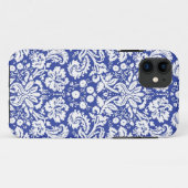 Dunkles Blaudamaskusmuster Case-Mate iPhone Hülle (Rückseite (Horizontal))