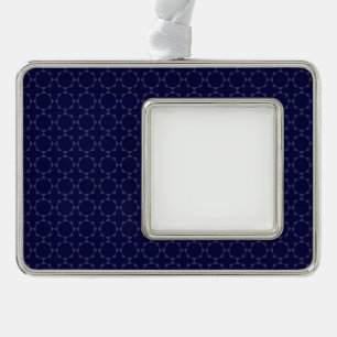 Dunkles blaues islamisches geometrisches Muster Rahmen-Ornament Silber