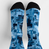 Dunkles blaues, trendy Abstraktes Muster Socken (Oben)