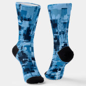 Dunkles blaues, trendy Abstraktes Muster Socken (Gewinkelt)