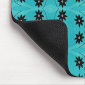 dunkles Blumen auf Türkis Mousepad (Ecke)