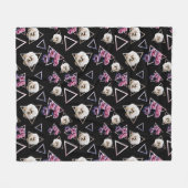 Dunkles Blumen des Rosenquarzes und des rosa Fleecedecke (Vorderseite (Horizontal))